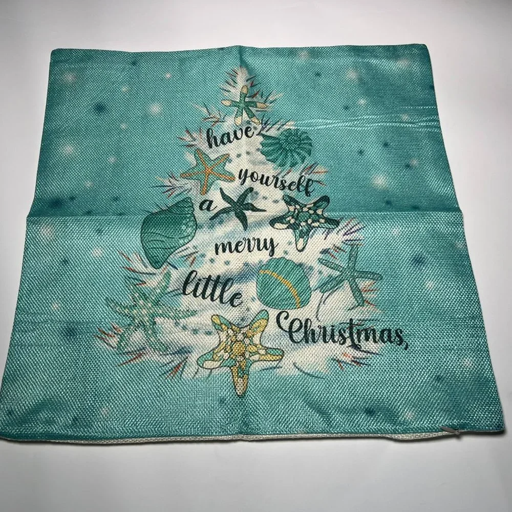 2/$12 💥🆕 Christmas Nautical Sofa/Couch/Bed Accent Pillow Zip Cover | 1326